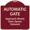 Signmission Designer Series-Automatic Gate Approach Slowly Gate Opens, 18" x 18", BU-1818-9862 A-DES-BU-1818-9862 - alternate 1